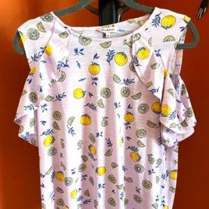 Cute Juicy Couture cold-shoulder ruffled spring/summer shirt